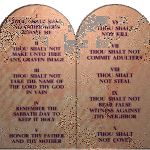 Two stone tablets with the Ten Commandments