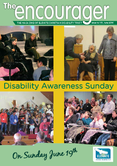 Cover of Encourager Magazine No 151 - Says Disability Awareness Sunday with 4 different photos