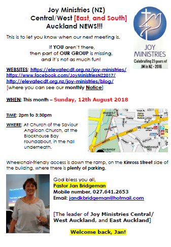 JM Auckland August Newsleter Page 1